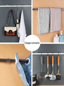 20/16/8/4/2件自粘式窗帘杆支架，可调节窗帘杆挂钩，可扩展杆粘钩，适用于家庭、客厅、卧室、厨房、浴室、酒店窗帘挂钩