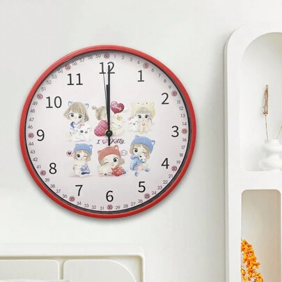 reloj de pared decorativo  para niños,reloj de pared infantil,relojes colgantes silenciosos, reloj de pared de dibujos animados sin tic-tac 28cm