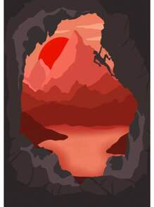 1 件抽象攀岩探险海报和印刷品帆布画山太阳墙壁艺术画适用于客厅家居装饰无框架 - 彩色 - 查看 22