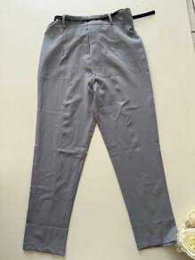 Women's Pants With Tailored Belt - Màu xám đen - Xem 2