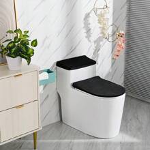 1pc Solid Color Rabbit Fur Toilet Seat Lid Cover Set, Stretchy Two-Piece Toilet Tank Cover, Dust-Proof Decoration Toilet Accessories, Suitable For All Seasons Bathroom Decor Fall Decor