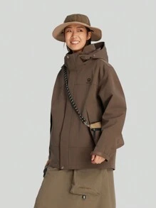 TECTOP 女士秋冬户外徒步三合一防水防风保暖可拆卸内夹克 - 棕色 - 查看 3