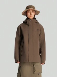 TECTOP 女士秋冬户外徒步三合一防水防风保暖可拆卸内夹克 - 棕色 - 查看 5