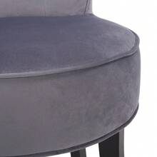 LIVINGANDHOME Living And Home Velvet Vanity Stool With Thick Cushion - Grey - View 9