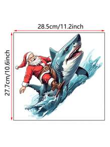 浴室圣诞老人PVC马桶自粘纸自粘式厕所万圣节装饰墙贴3D立体圣诞圣诞老人马桶带马桶盖水箱贴纸浴室装饰夏季 - 彩色 - 查看 10