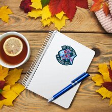 1张3英寸可移除户外防水乙烯基创意礼品贴纸，图案包括“这是杀手的皮肤”、“贝拉贴纸”和“有趣的鱼贴纸”。 - 彩色 - 查看 9