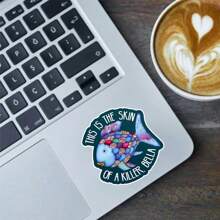 1张3英寸可移除户外防水乙烯基创意礼品贴纸，图案包括“这是杀手的皮肤”、“贝拉贴纸”和“有趣的鱼贴纸”。 - 彩色 - 查看 4