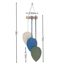 1pc Macrame Leaf Wall Hanging, Bohemian Woven Tapestries Leaves Wall Art, Boho Tassels Hanging Decorative Ornament Room Decor For Nursery, Bedroom Living Room Dorm Decoration, Home Decor, Room Decor, Wall Decor Gifts Birthday Graduation
