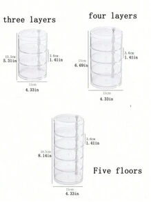 1 件旋转多层女士皮带收纳盒，透明展示盒，用于项链、手链等配饰 - 彩色 - 查看 2