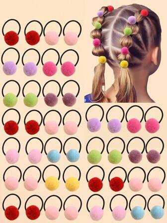 10/20/40pcs Children Hair Ties Cute Elastic Hair Bands No Crease Hair Accessories For Girls Daily Use
