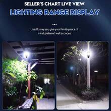 1 件装户外太阳能路灯壁灯可充电运动传感器安全防水灯适用于花园庭院小路 - 黑色 - 查看 5