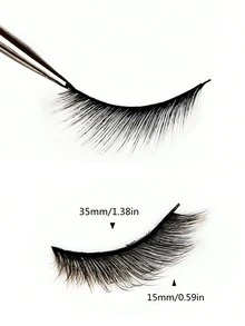 Asiteo 5 Pairs Cat Eye False Eyelashes, Natural Style, Extended Outer Corner, Sexy 3D Faux Mink Lashes, Natural & Lengthening Full Strip Lashes, Makeup Eyelash Extensions - 黑色 - 查看 3