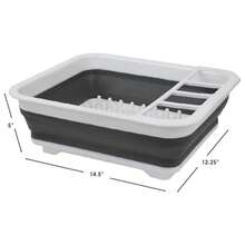 Collapsible Dish Drying Rack Portable Dinnerware Drainer Organizer For Kitchen RV Campers Travel Trailers Space Saving Kitchen Storage Rack Tray - White - View 2