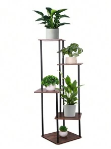 Estantería de metal de 4-6 niveles para plantas, adecuada para diferentes plantas, soporte de macetas de varios niveles para el patio, el jardín, el balcón, la sala de estar, el dormitorio, decoración al aire libre - Negro - Ver 3