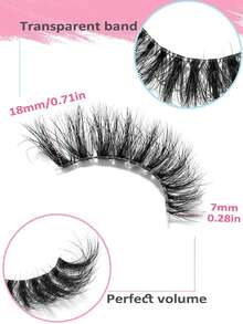 Asiteo 7 Pairs Of New 3D Transparent False Eyelashes With Natural Delicate Faux Mink Lashes, 7 Mixed Styles, Fluffy & Curly, Cat Eye Shape, Suitable For Parties - Black - View 5