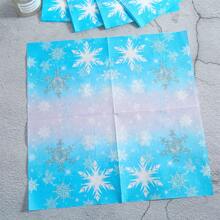 Schneeflocken Party Zubehör Set, Verlaufende Schneeflocken Einwegpapier Teller und Servietten, Party Dekorationen - Einweg Schneeflocken Party, Geburtstag, Feier Dekorations Geschenke, Weihnachten - Verschiedenfarbig - Übersicht 7