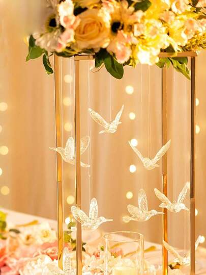 11 Stück durchsichtige Acryl Kolibri Hängedekoration für Hochzeiten, vogelförmige Ornamente für Festtagspartys, Heim-Deckendekorationen