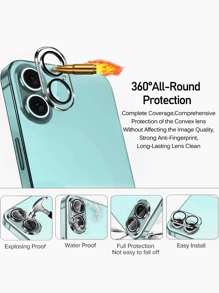 2 piezas/Set Película protectora de lente de cámara de cobertura completa, compatible con iPhone 17 Pro Max, 17 Air, 17 Pro, 12, 13 Pro Max; Protector de pantalla, compatible con 11, 14 Pro Max, 15 Pro Max, 15 Plus, 16, 16 Plus, 16 Pro, 16 Pro Max - transparente - Ver 5