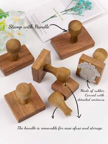 定制木质印章 - 个性化姓名、周年纪念日、地址或节日礼物 - 木質 - 查看 7
