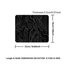Topographic Contour Gaming Mouse Pad Large XXL Long Extended Pads Big Mousepad Keyboard Black Mouse Mat Desk Pad With 2mm Non-Slip Base And Stitched Edge For Gaming Office Home