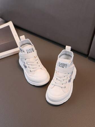 1 par stövlar för barn, PU-material, halkskyddad sula, krok- och öglerem