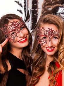 5 件圣诞面具，化妆球威尼斯羽毛面具蕾丝眼罩，半脸化妆球面具，适合各种节日狂欢派对，万圣节必备，圣诞礼物 - 彩色 - 查看 18