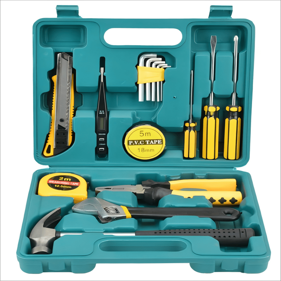 Caja de Herramientas Carpintería Metal Electricista Trabajo Reparación del hogar  16 PZ