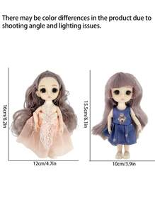 1 件小女孩娃娃娃娃玩具，儿童角色扮演装扮互动关节公主娃娃套装 - 彩色 - 查看 6