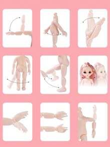 1 件小女孩娃娃娃娃玩具，儿童角色扮演装扮互动关节公主娃娃套装 - 彩色 - 查看 5