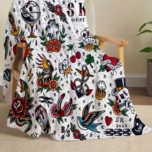 Chăn bông phong cách Bohemian - Vỏ bọc ghế sofa bốn mùa mềm mại và ấm cúng, Quà tặng cá nhân hóa với họa tiết hình học và hoa, Bộ đồ giường bằng polyester dệt kim nhẹ có thể giặt bằng máy, Chăn trang trí cổ điển đa năng - nhiều màu - Xem 14