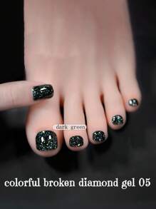 秋冬流行脚部凝胶指甲油2024新款流行白色彩色碎钻凝胶美甲店专属居家DIY美甲 - 彩色 - 查看 18