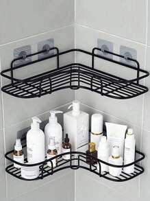 1pc Bathroom Shelf, Shower Caddy Rack, Bathroom Kitchen No-Drill Triangle Storage Rack,Punch-Free Bathroom Storage Rack - Multicolor - View 8