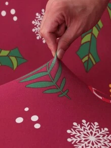 1 vỏ bọc giường sofa không tay in họa tiết Giáng sinh, vỏ bọc sofa bằng polyester co giãn, dùng cho mọi mùa - Đỏ và trắng - Xem 5