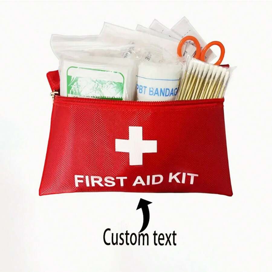 Customized Text Printed Portable First Aid Kit, Epidemic Prevention Health Pack, Household Survival Kit, Outdoor Emergency Mini Medicine Bag, Medical Storage Pouch (Without Accessories And First Aid Tools)