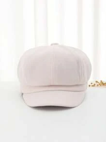 1pc Women's Octagonal Beret Hat, Warm And Minimalistic, Suitable For Daily Use Winter Fall