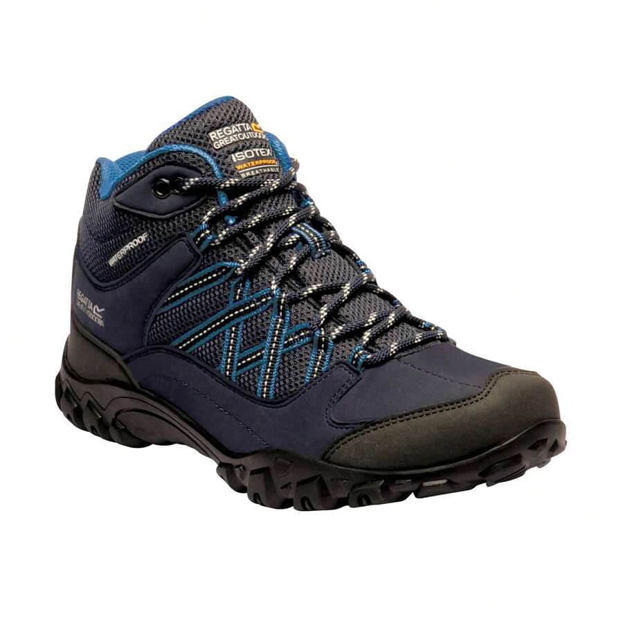Regatta Womens/Ladies Edgepoint Waterproof Walking Boots - 55% Polyurethane/45% Polyester - (RG4575) - Navy/Petrol - View 1