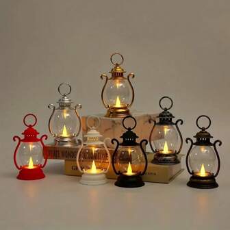 Retro Candle Lamp, Flameless LED Mood Light Hanging Lamp For Halloween, Christmas Party Decoration, Birthday, Ramadan Decoration, Wax Candle Oil Lamp, Creative Atmospheric Decor Gift Lamps