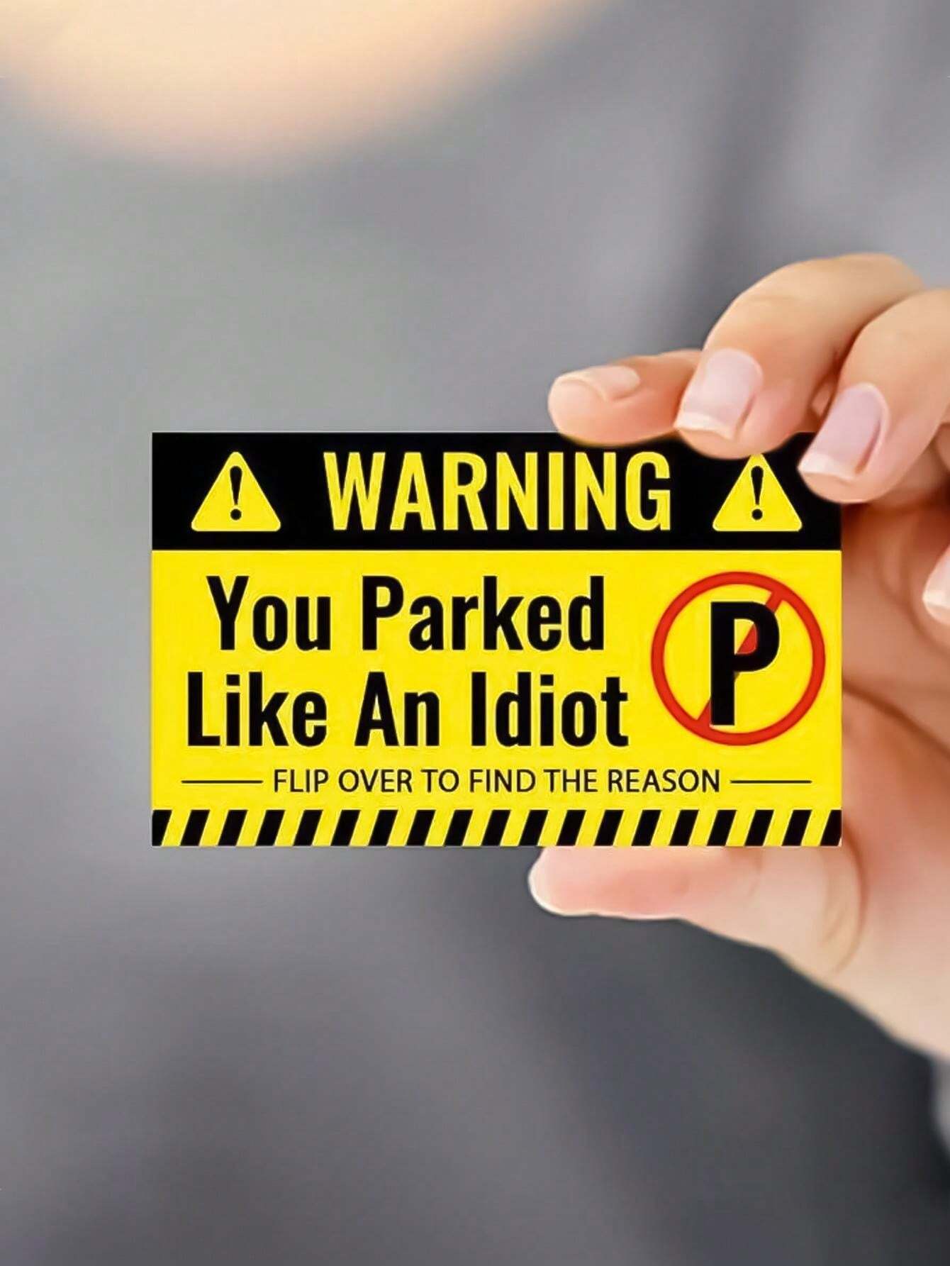 50pcs Funny Bad Parking Cards And Tags, You Parked Like An Idiot
