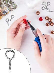 100/200/300/500 Stücke Mini Schraubösenstifte, 10x5mm - ideal für Schmuck, Korkflaschen und Harz Handwerk, DIY Schmuckzubehör, Edelstahl Schraubösenstifte für handgemachte Handwerke, Perlenanhänger, Schlüsselanhänger, Charm, DIY Bastelbedarf