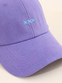Embroidery Detail Baseball Cap Casual - Purple - View 4