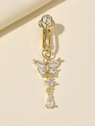 1 buc. Inel de burtă fals Fluture, nu adevărat piercing Clip pe buric pentru cadou femeie