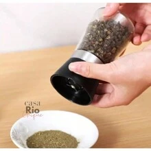 Kit 2 Seasoning Grinder With Salt Pepper Regulator Premium Glass Spice Condiment Holder - Nhiều màu - Xem 4