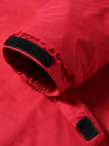 Plus Size Men's Windproof Thick Warm Winter Jacket With Detachable Hood - Red - View 6