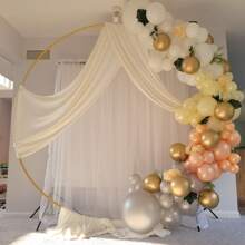 1 pieza Soporte de arco de globos de metal, soporte circular para decoración de boda, marco de arco de globos circular para fiesta de cumpleaños, ducha de bebé, Navidad, boda, graduación (Dorado) Múltiples tamaños