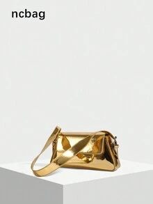 1 chiếc túi đeo vai bằng da PU màu trơn bóng cho nữ, túi đeo chéo thời trang, đựng vừa điện thoại, ví đựng mỹ phẩm, phù hợp với phụ nữ trưởng thành - Nhiều màu - Xem 6