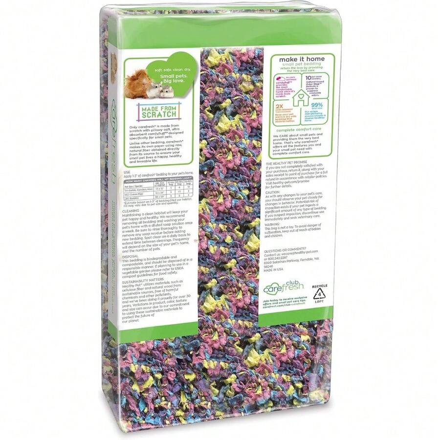 DustFree Confetti Natural Paper Small Pet Bedding With Odor Control