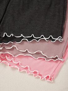 3pcs/Set Women Solid Color Bowknot Decor Top & Shorts Pajama Set - Multicolor - View 6