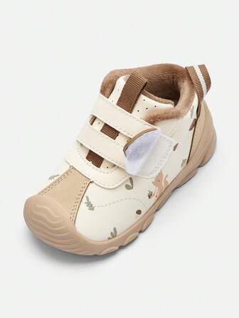 Balabala Infant Walking Shoes Lined Anti-Slip Infant Shoes Boys Girls 2024 Winter New Cute Shoes