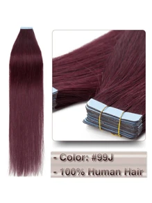 Tape In Hair Extensions Human Hair 20pcs/Pack Remy Straight Invisible Tape Adhensive Hair Extensions Suitable For All People