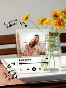 1 pieza Letrero de música acrílico, decoración colgante, placa personalizada con foto impresa, regalo para mamá, amiga, maestra, regalo del Día de la Madre, regalo del Día del Padre, San Valentín, decoración de San Valentín